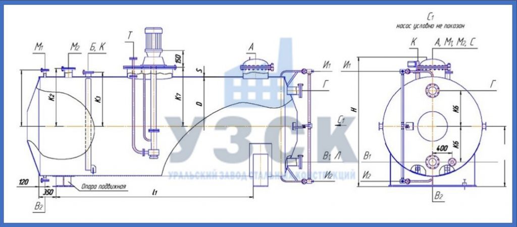 Чертеж емкости ГКК в Кирове